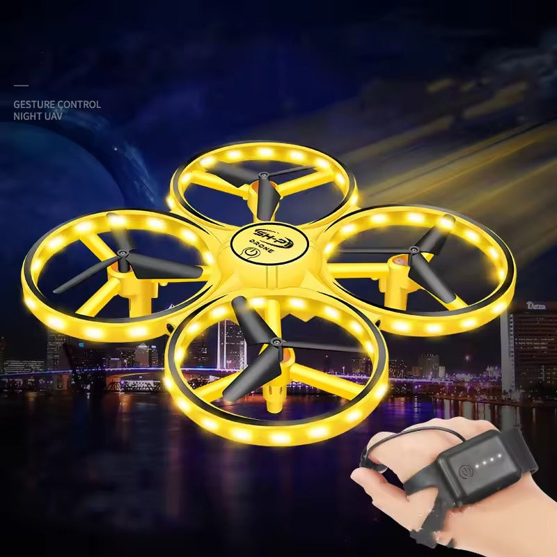 Smart Gesture Control UFO Drone – Mini Quad with Watch Remote
