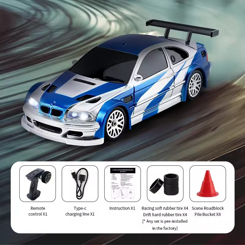 Mini RC Drift Racer – 4WD High-Speed Remote Control Car (1/43 Scale)