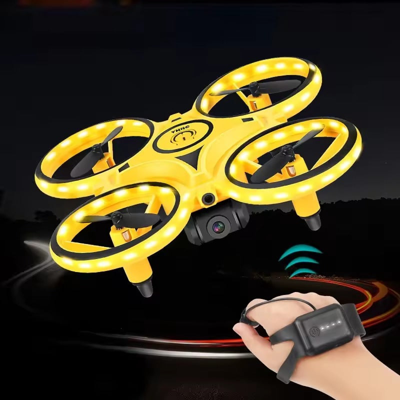 Smart Gesture Control UFO Drone – Mini Quad with Watch Remote