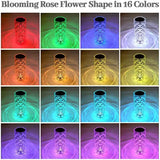 Crystal LED Table Lamp – 16 Color Rose Light Projector