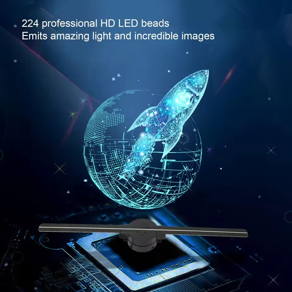 3D Hologram Fan Projector – WiFi LED 3D Advertising Display (16.5in / 224 LED Beads)