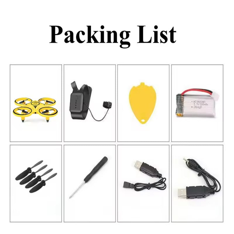 Smart Gesture Control UFO Drone – Mini Quad with Watch Remote