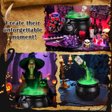 Halloween Witch Cauldron with Fog & LED Potion Pour