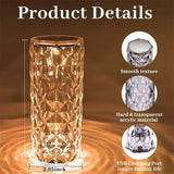 Crystal LED Table Lamp – 16 Color Rose Light Projector