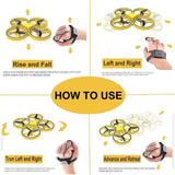 Smart Gesture Control UFO Drone – Mini Quad with Watch Remote